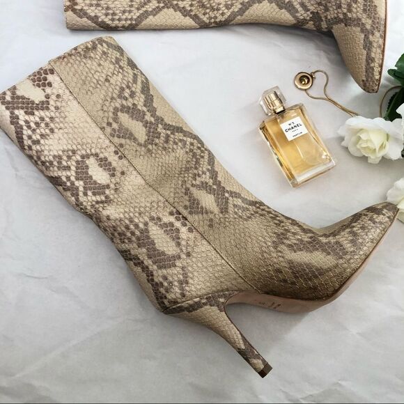 NEW PARIS TEXAS Slip On Leather Boots 36 Snake Print Pointy Toe Boho Western - Picture 7 of 15